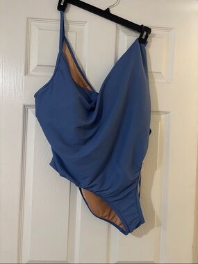 Blue one strap swimsuit